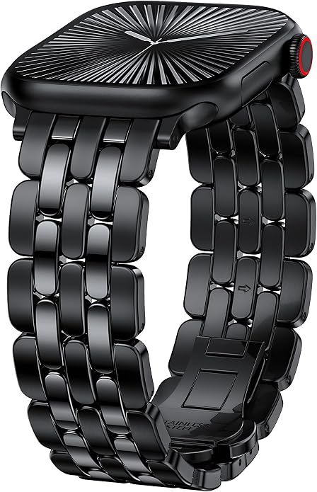 TOYOUTHS Designer Vintage Dressy Bracelet for Apple Watch Band Women 42/40/41/38/44/45/46/49mm, Stainless Steel Elegant Luxury Metal Strap for iWatch Series 11 10 9 8 7 6 5 4 SE/Ultra 3 2 1