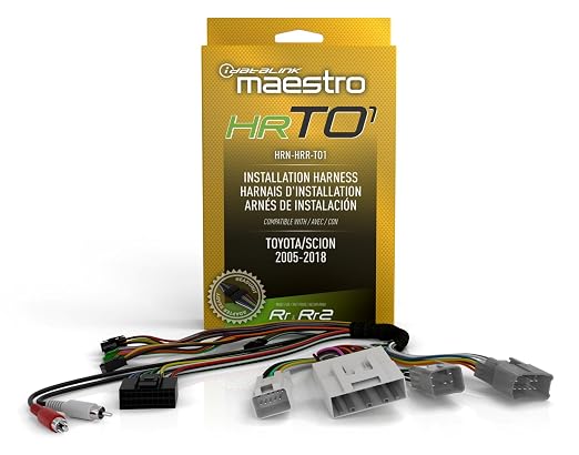Idatalink Maestro HRN-HRR-TO1 T-Harness for Select Toyota & Scion Vehicles 2005-19, replace the factory radio while retaining steering wheel controls & use of amp (ADS-MRR or ADS-MRR2 module required)