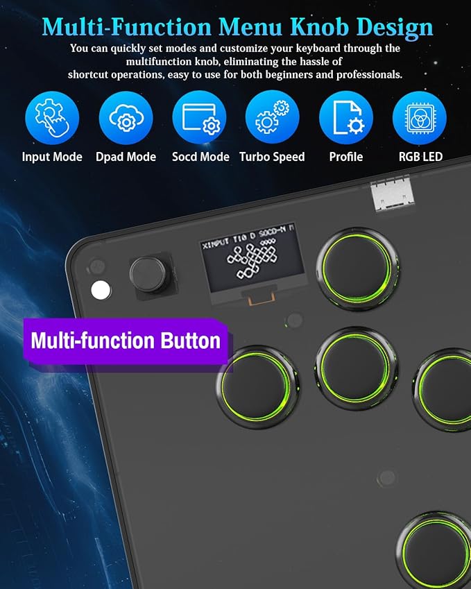 Leverless Controller Arcade Stick GM-16 and Kailh Low Profile Switches