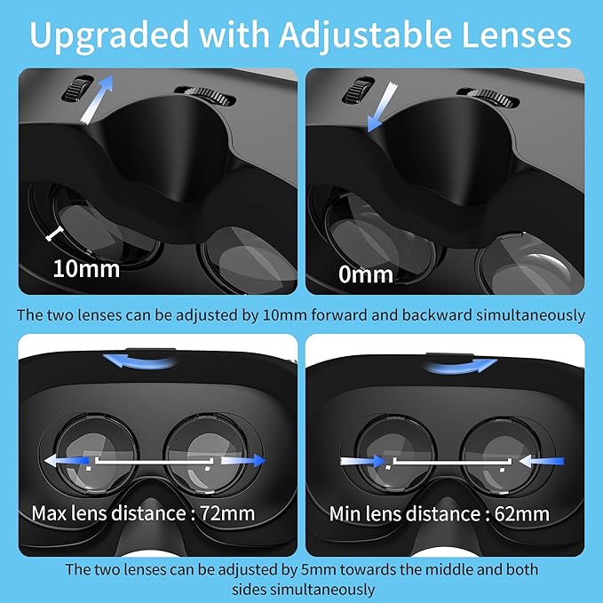 DEVASO Upgraded VR Headset for Nintendo Switch, Switch OLED Model, Virtual Reality Glasses with Adjustable HD Lenses and Comfortable Head Strap, Labo VR Kit 3D Goggles Accessory