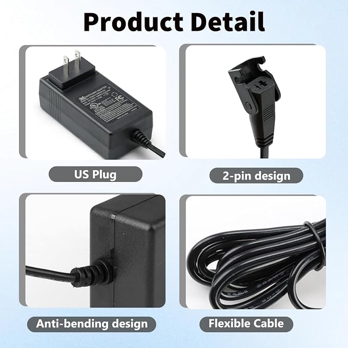 29V Recliner Power Supply with 2 Pin Splitter Lead Y Power Cable for Lift Chairs Electric Power Recliners and Adjustable Beds AC/DC Switching Power Supply Transformer