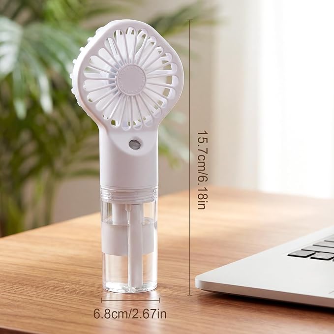 9 Pack Misting Fans Portable Rechargeable Handheld Spray Fans with 25ml Water Tank 4-speed Personal Cooling Fan, USB-c Mini Handheld Fan for Travel Outdoor Sport Office Home Summer Gifts