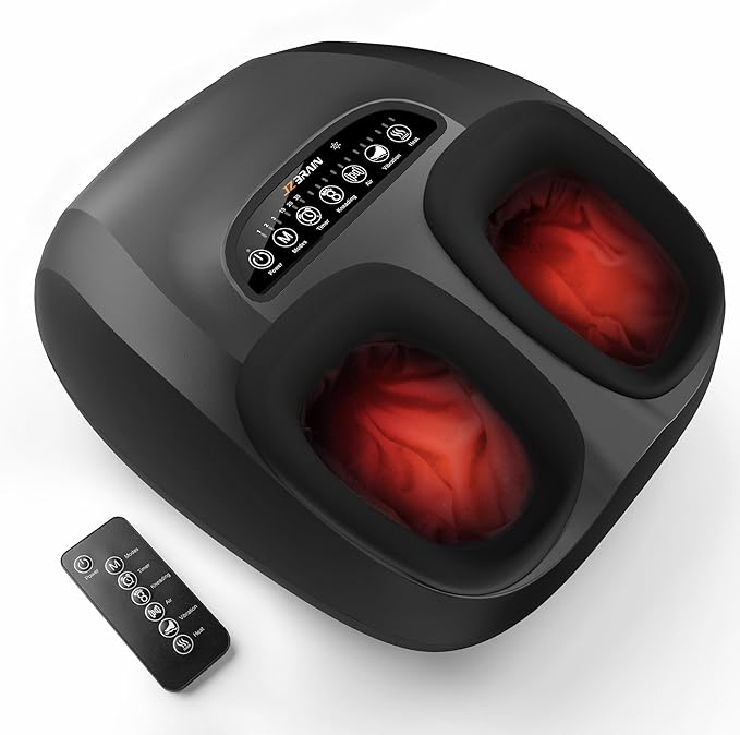 JZBRAIN Foot Massager for Plantar Fasciitis & Neuropathy 2026 Upgraded | Comfortable Shiatsu Massage with Heat, Kneading, Vibration & Compression