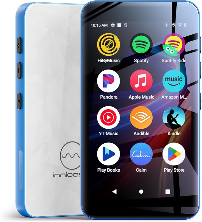 160GB innioasis G5 MP3 Player with Bluetooth and WiFi, MP3 Player with Spotify, Spotify Kids, Pandora, Play Store, Parental Manager App, Calm, 4" HD Full Touch Screen MP4 Music Player for Kids (Blue)