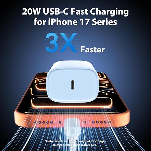 Phone 16 15 Charger Fast Charging Type C Chargers USB C Charge Block with 2 Pack 10FT USB C Cable Nylon Braided for Phones 16/16 Plus/16 Pro/16 Pro Max/Phone 15/15 Pro Max/Pad Pro,Blue