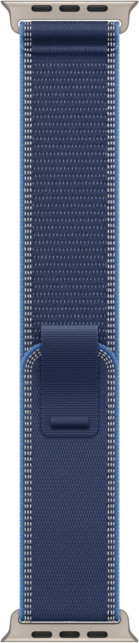 Apple Watch Band - Trail Loop - 49mm - Blue/Bright Blue - M/L - Natural Titanium Finish