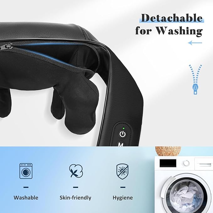 Valentine's Day Gift for Women Men, Neck and Shoulder Massager with Heat, Cordless Back and Neck Massager, 4D Shiatsu Deep Kneading Massagers for Shoulder, Back, Leg Neck Pain Relief, Home Office Use