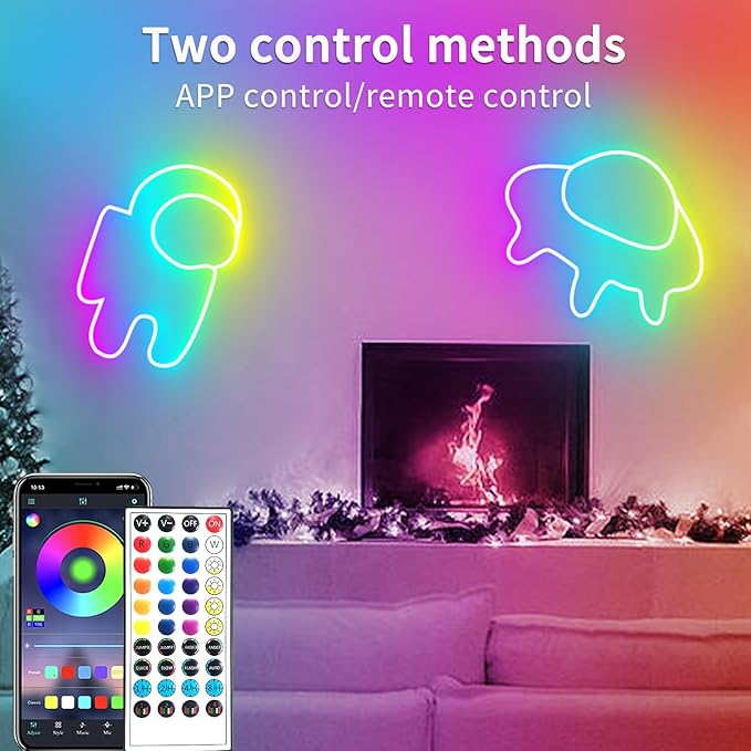 segrass 66FT Led Neon Rope Lights Control with App/Remote,Flexible Led Rope Lights,Multiple Modes,IP65 Outdoor RGB Neon Lights Waterproof,Music Sync Gaming Led Neon Strip Lights for Bedroom Décor