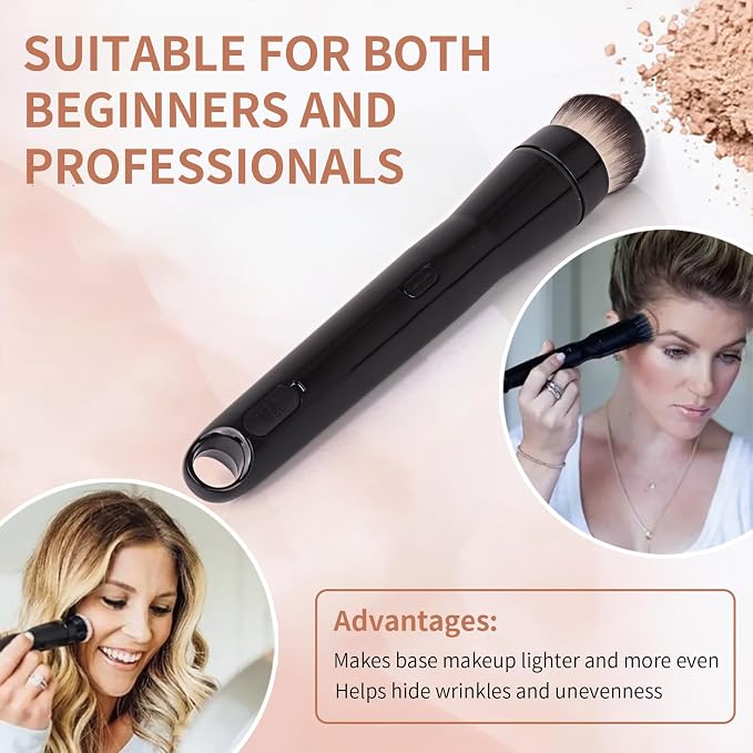 Electric Rotating Makeup Brush Set - Professional 360° Spinning Foundation Blending Tool with 5 Replaceable Brush Heads, 2 Speeds & USB Rechargeable - Ideal Beauty Gift for Women