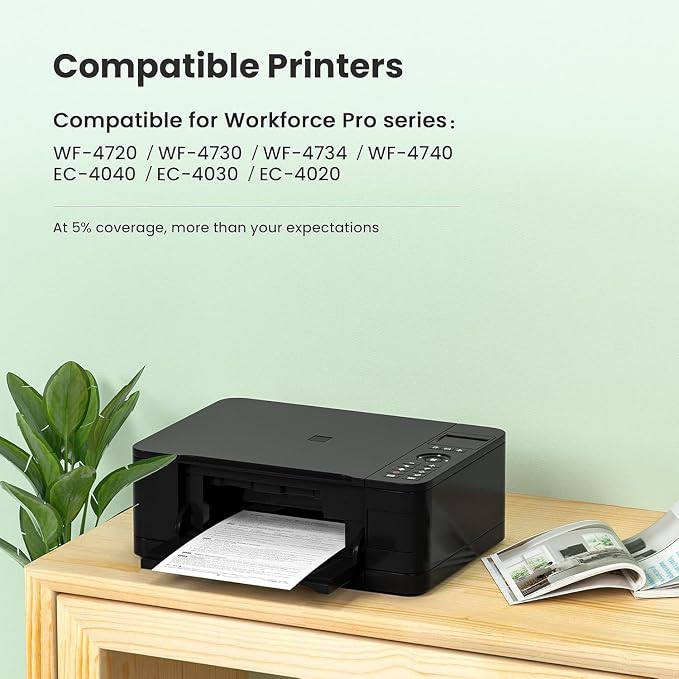 for 802XL Ink Cartridges Combo Pack for Epson 802 Ink cartridges Remanufactured for Workforce Pro WF-4740 WF-4730 WF-4720 WF-4734 EC-4020 EC-4030(Black, Cyan, Yellow, Magenta)