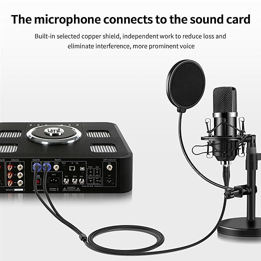 XLR Y Splitter Cable 2 Male to 1 Female, Microphone XLR Breakout Cable Balanced Left and Right Dual Male to Single Female, for Mixer/Speaker/MIC, 3.3FT-2Pack