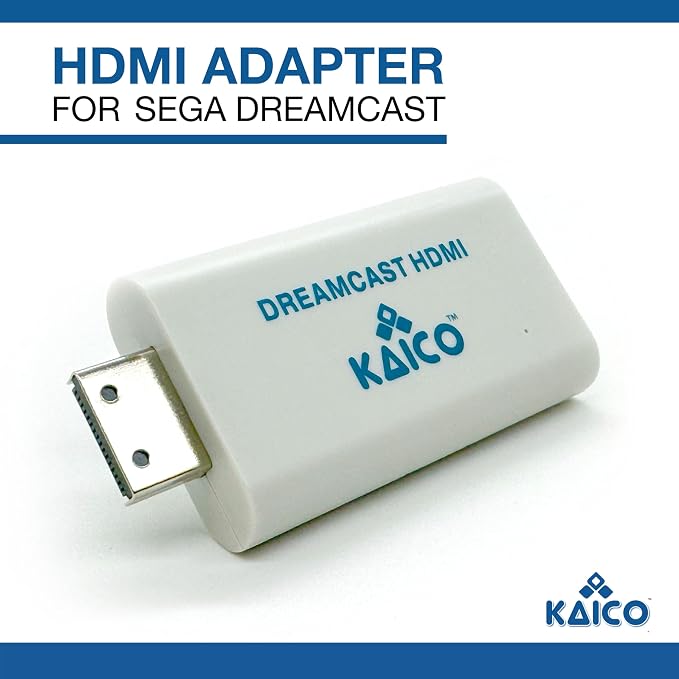 Kaico Dreamcast HDMI Adapter, Plug & Play Converter with VGA & RGBS Support | Supports VGA and RGBS output for Dreamcast games across all regions, with clear audio/video and no external power needed