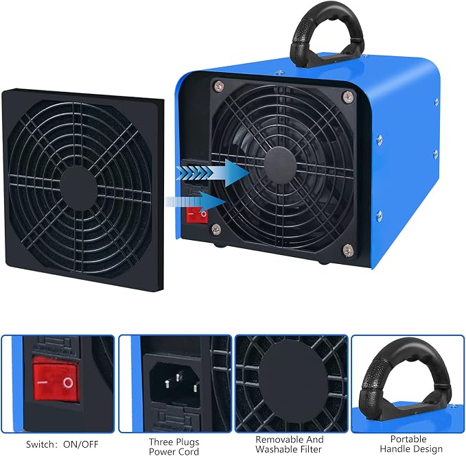 Ozone Generator 280,000mg/h Ozone Odor Eliminator Ozone Machine Ionizer Odor Remover Deodorizer Ozonator for Home, Cars and Pet Odor Removal