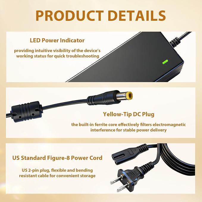 54V 1.1A Power Adapter for Ubiquiti Networks USW-Lite-8-PoE | Compatible with UniFi Lite 8 PoE 8Port Gigabit Ethernet Switch 8 Port Layer 2 USW-Ultra-60W NY-PW0L2-05401100 NYPW0L205401100