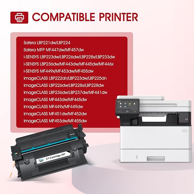 057 Toner Cartridge Compatible for Canon 057 057H MF455dw MF445dw CRG-057 Toner Cartridge for Canon ImageCLASS MF448dw MF441dw MF443dw MF449dw LBP226dw LBP227dw LBP228dw Printer Ink Black 2-Pack