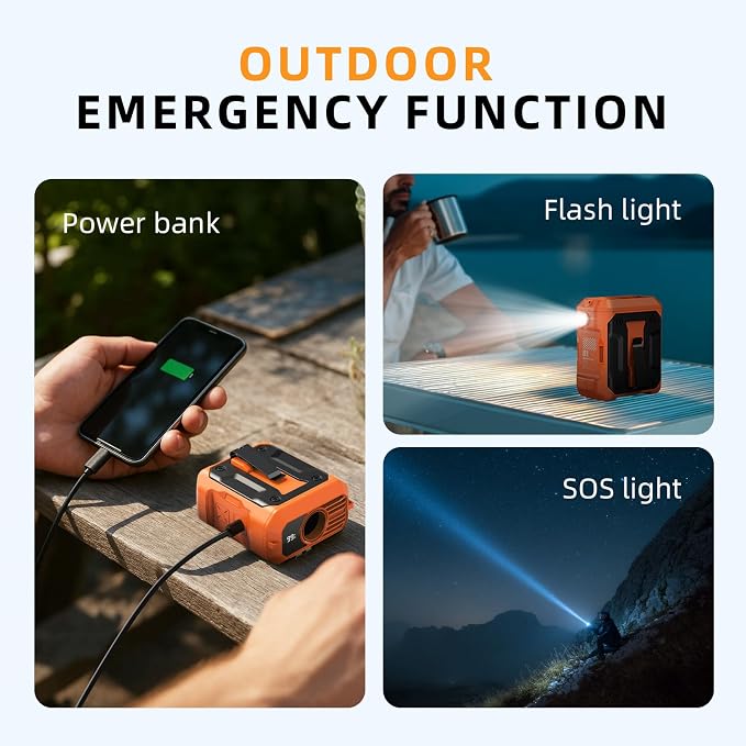 ASNUG Portable Waist Fan Rechargeable, 10000mAh Battery Powered & 45H Runtime, 10-Speed Personal Fan w/Lanyard, Flash Light, LED Display, Clip on Wearable Belt for Jogging Hiking Jobsite Warehouse