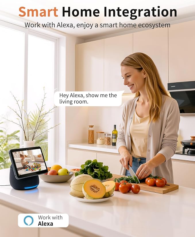 2K Cameras for Home Security, 5G & 2.4G WiFi Security Camera Indoor Outdoor for Baby Pet Dog Cat Nanny, 2-Way Audio, Color Night Vision, Siren, 24/7 Local Recording, IP65, Work with Alexa, K07-4P