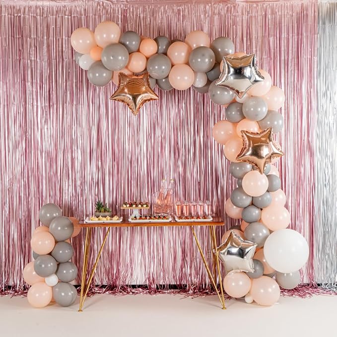 Restaurantware-Balloonify Balloon Garland Set, 1 Party Decoration Kit - 126 Balloons, With Chain, Champagne Star Latex Balloon Arch Kit, Includes Glue Dots And Ribbon- Restaurantware