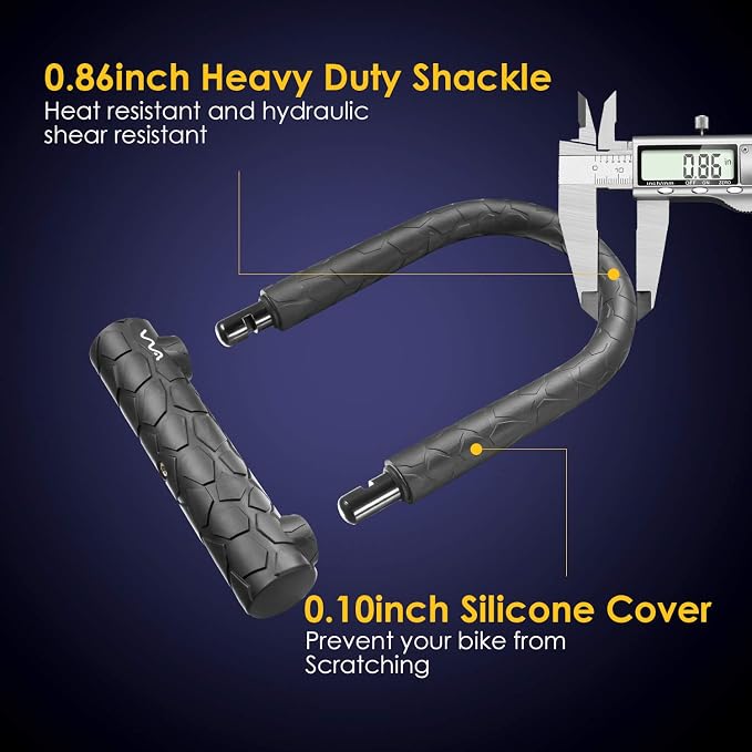 Bike Lock Heavy Duty Anti Theft, Keyed Bike U Lock with 4FT Security Cable and Mounting Bracket for Road Bike, Mountain Bike, Folding Bike