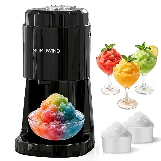 Shaved Ice Machine for Home, Electric Ice Shaver Machine with 2 Ice Cups, Ice Shaving Machine,Snow Cone Machine, Ice Crusher Snowcone Maker for Kids Birthday Party, House Warming Gifts (Black)