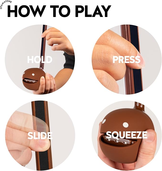 Otamatone Japanese Electronic Musical Instrument Portable Music Synthesizer from Japan by Maywa Denki Studio Award Winning, Educational Fun Gift for Children, Teens & Adults - Chocolate