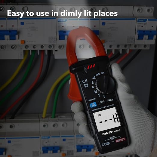 Digital Clamp Meter Multimeter, TRMS 6000 Counts 600A Current Amp Volt Meter, Auto-Ranging Voltage Tester Measures AC DC Current Voltage Resistance Capacitance Temperature Diodes Continuity NCV