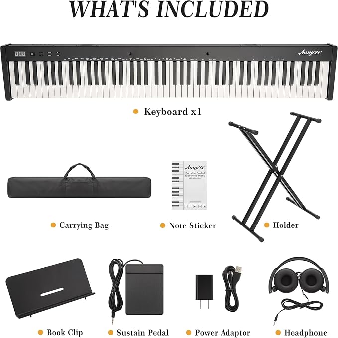 88 Keys Piano Keyboard Set, Electronic Digital Piano with Built-in Speaker Microphone, Portable Keyboard Gift Teaching for Beginners, Electric Piano for Birthday Gift
