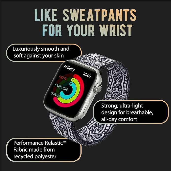 Braxley Bands for Apple Watches - Stretchy and Washable - Adjustable with Apple Watch Bands for Women & Men - Compatible with Apple Watch Series SE Ultra 9 8 7 6 5 4 3 2 1