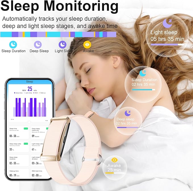 Fitness Smart Bracelet for Men Women, 24/7 Activity Health Tracker | Heart Rate, SpO2, Stress, Step & Calorie Tracker, 30 Days Battery, 170+ Sports Modes, IP68 Waterproof, Free APP, 2 Bands