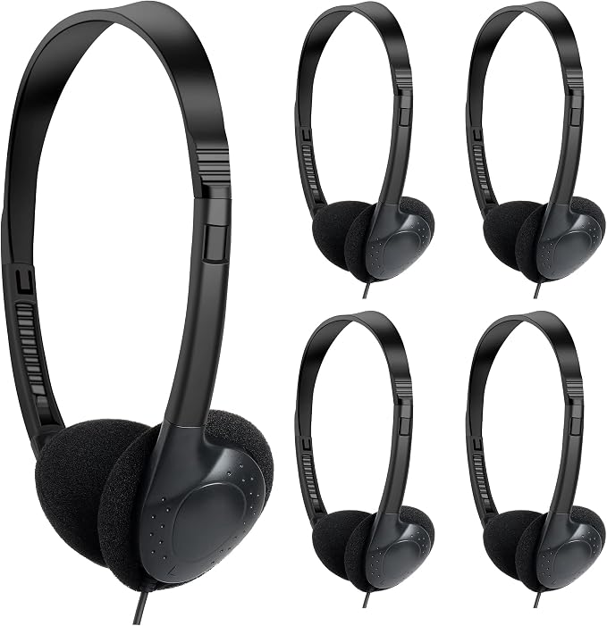 Kids Headphones Bulk 30 Pack for School Students Children Teen Boys Girls, Wholesale Headphones for Classroom Earphones,Group Learning, Computer Lab, Library, Online Lesson and Testing (Black)