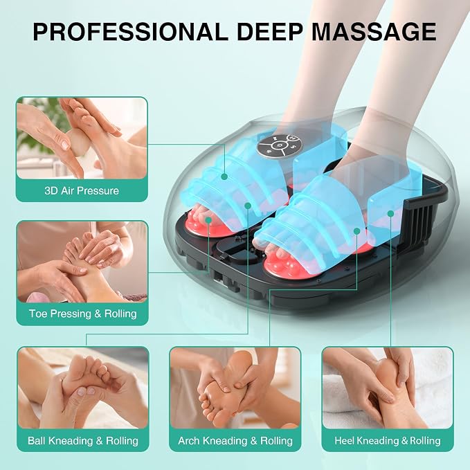 Medcursor Foot Massager with Heat - 2026 Upgraded Shiatsu Deep Kneading Machine, Multi Air Compression Intensity, Smart APP Mobile Remote Control, Feet Massage for Mom Women