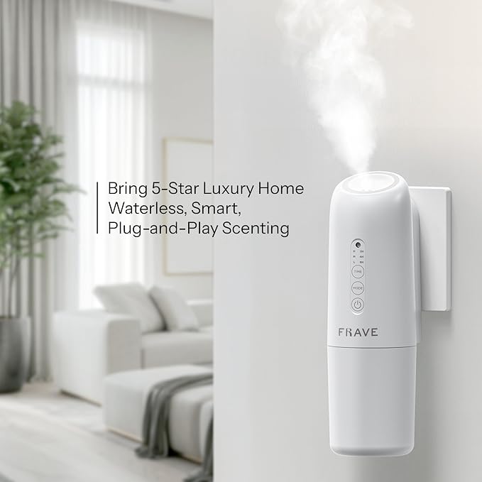 Lumix Diffuser, Plug-in Waterless Diffuser for Essential Oils, Smart Bluetooth App Control, Covers Up to 320 sqft 100ml Capacity, Home Office Hotel Scent Diffuser, Cold Air Technology, White