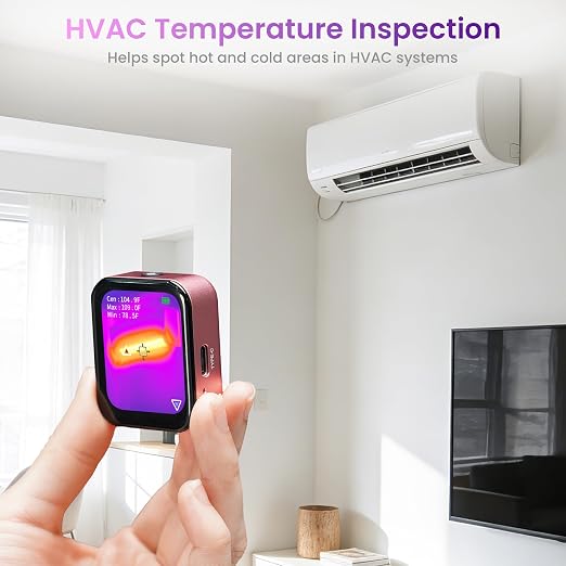 Mini Thermal Camera for Hidden Camera Detection & HVAC, Pink Beginner-Friendly Thermal Camera, Portable Infrared Imager for Water Leak Home Inspection