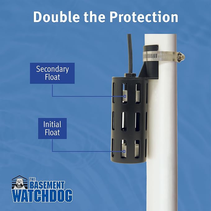 The Basement Watchdog ¾ HP Submersible Sump Pump w/Copper-Wound PSC Motor - 5,300 GPH - Caged Microreed Dual Float Switch (BWT075)