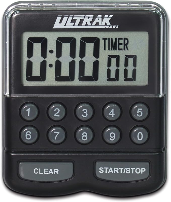 ULTRAK T-3 Digital Countdown Timer with Keypad – Count Up & Count Down Timer, Loud Alarm, Large Display, Magnetic Back, Ideal for Classroom, Fitness, Cooking & Study