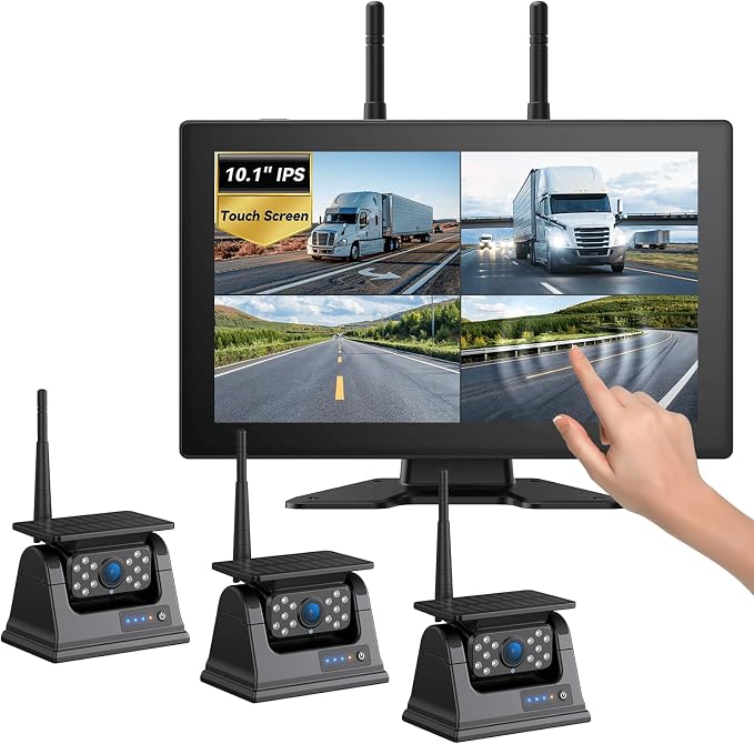 3 Magnetic Wireless Backup Camera, Strong Signal Vehicle Backup Cameras 10.1" Blind Spot Monitoring System 15000mAh Rechargeable Battery Rear View Reverse Camera for Car Hitch Towing Camper RV