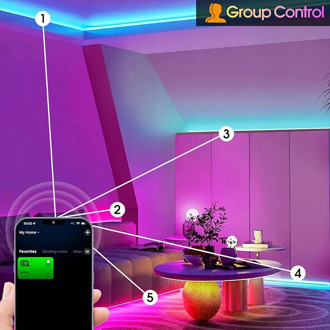 24V RGB COB Led Strip Light 32.8FT/10M, 5760Leds,10mm Width, Flexible Led Tape Light, Smart Led Strip Light Color Changing, Music Sync, Led Strip Lights for Room Decor, TV Backlights