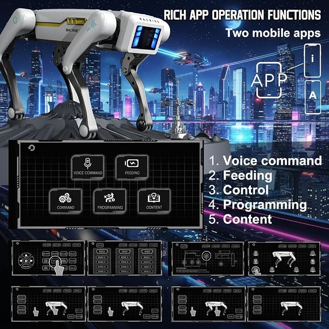 EVADA Robot Dog Smart - Interactive STEM Pet with Voice Control, 30+ Actions & APP Programming, Durable Design for Kids Age 6+ (Compatible with iOS/Android)