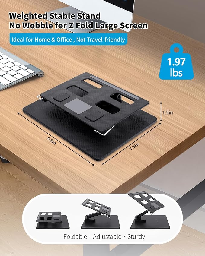 Desk Stand and Bluetooth Keyboard Combo for Samsung Galaxy Z Fold 7/6/5/Z Trifold, 4 in 1 Set Include Mouse Pen, Adjustable Foldable Tablet Stand Holder Fits for Motorola Razr Fold 2026