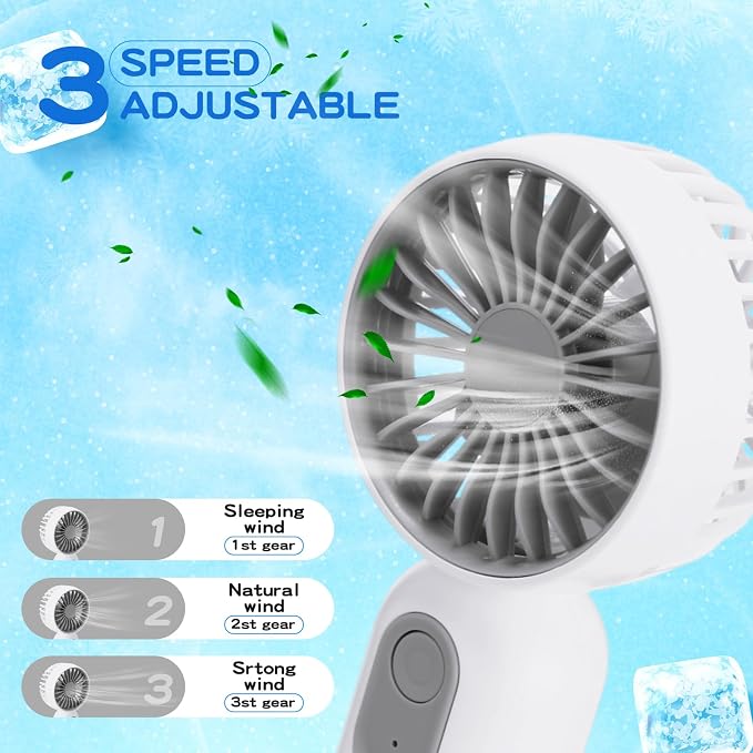Rossesay 48 Pcs Mini Portable Fan Bulk Cute Handheld Lightweight Small Little Personal Hand Eyelash Fan 3 Speeds USB Rechargeable for Women Men Indoor Outdoor Makeup Travel (White)