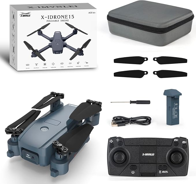 Drone with Camera for Adults and Beginners, 5GHz Drone with Electrically 90° Adjustable Lens, Gesture Control, Trajectory Flight, Stable Hover, 3 Speed Modes, Modular Battery, Ideal Gift fot Adults