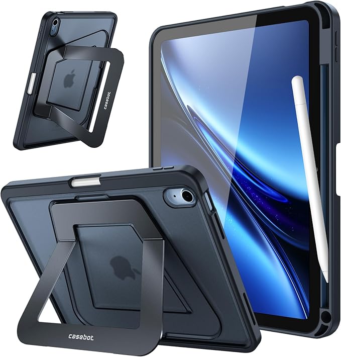 Fintie Shockproof Case for iPad (A16) 11th Generation 11 Inch (2025), iPad 10th Generation 10.9 Inch (2022) - [Built-in Pencil Holder] Slim Frosted Protective Cover with Multi-Angle Kickstand, Black