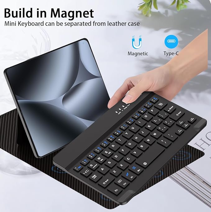 for Google Pixel 10 9 Pro Fold Keyboard and Mouse, Portable Mini Bluetooth Keyboard with Leather Case and Pen, 4 in 1 Travel Set for Pixel 10 Pro Fold Accessories/Motorola Razr Fold 2026