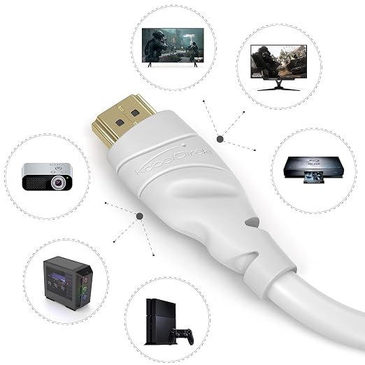 KabelDirekt – 4K HDMI Cable – 65ft & Longer HDMI Cables (20ft–75ft) – German-Engineered HDMI Cord – Supports 4K@60Hz, UHD, HDR, ARC, Ethernet – HDMI Cable for HDTV, PC, PS5, Xbox, Switch, White