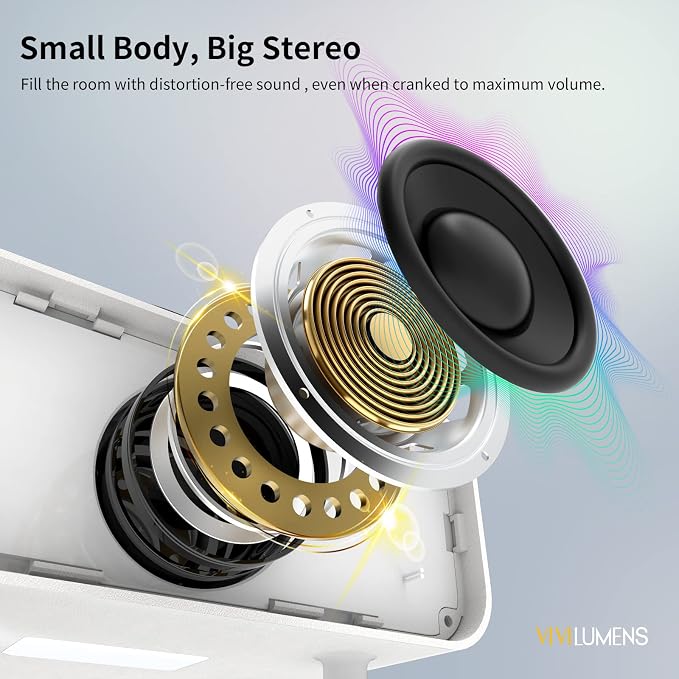 Vivilumens Speakers Bluetooth Wireless, 3 in 1 Portable Cute Speakers Vintage Style with Aromatic, Small LED Night Light for Home Office Decor, Ideal Gifts for Birthday, Anniversary