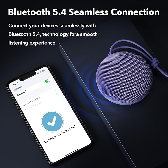 35W (peak) Monster Bluetooth Speaker, IPX8 Shower Speaker Waterproof, Bluetooth 5.4 with Loud HD Sound and Robust Bass, Extra Long Playtime Punchy, for Home, Beaches Portable Wireless Outdoor Speakers