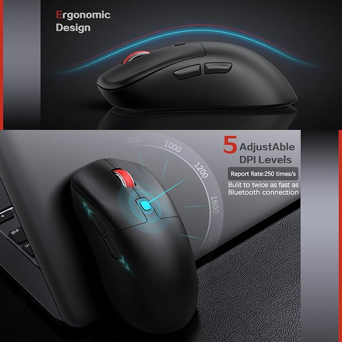 GAMCATZ Wireless Keyboard and Mouse Combo,Quiet Click,Full Size Design with Number Pad,Ergonomic Mouse with 5 DPI,Sleep Mode-2.4G Silent Portable Cordless Combo for Laptop/PC/Computer/Mac(Grey)