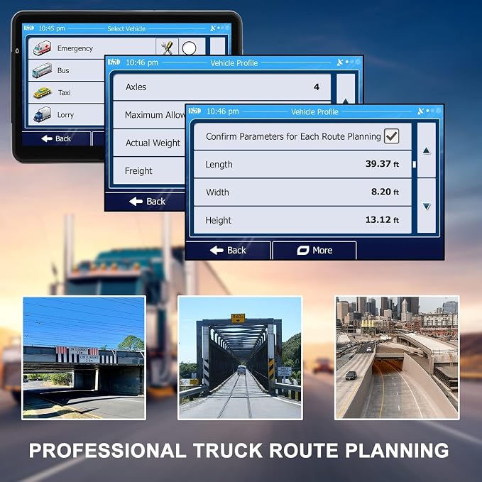 2025 Car GPS Navigator 2.5D Touchscreen 7inch Car GPS, Truck GPS Commercial Drivers,Real Voice prompts Turn Direction， Speed Limit Warning Speed Camera Alert, Lane Guidance Assist, POI