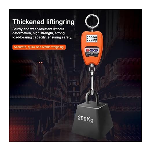 Hanging Scale, Portable Electronic Luggage Scale Multifunctional Digital Scales LCD Travel High Accurate Handheld Weighing Tool for Gym,Hunting,Travelling(Orange)