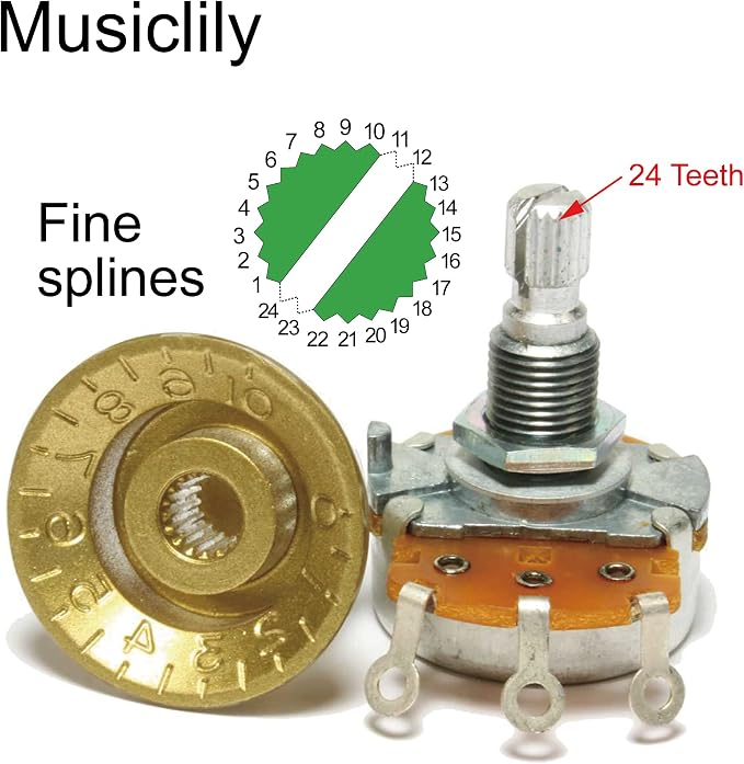 CTS 450 A500K Pot Long Split Shaft 3/4 Inch 10% Audio Taper Potentiometer for Electric Guitar Bass
